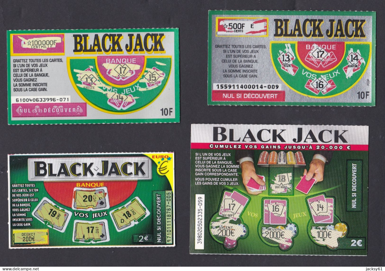 Black Jack  - Emission N°1 / 2 / 4 / 4 - Billetes De Lotería