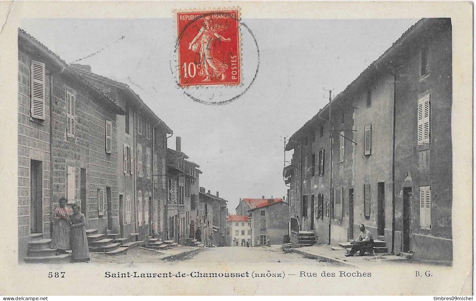 CPA Saint Laurent De Chamoussset Rue Des Roches - Saint-Laurent-de-Chamousset