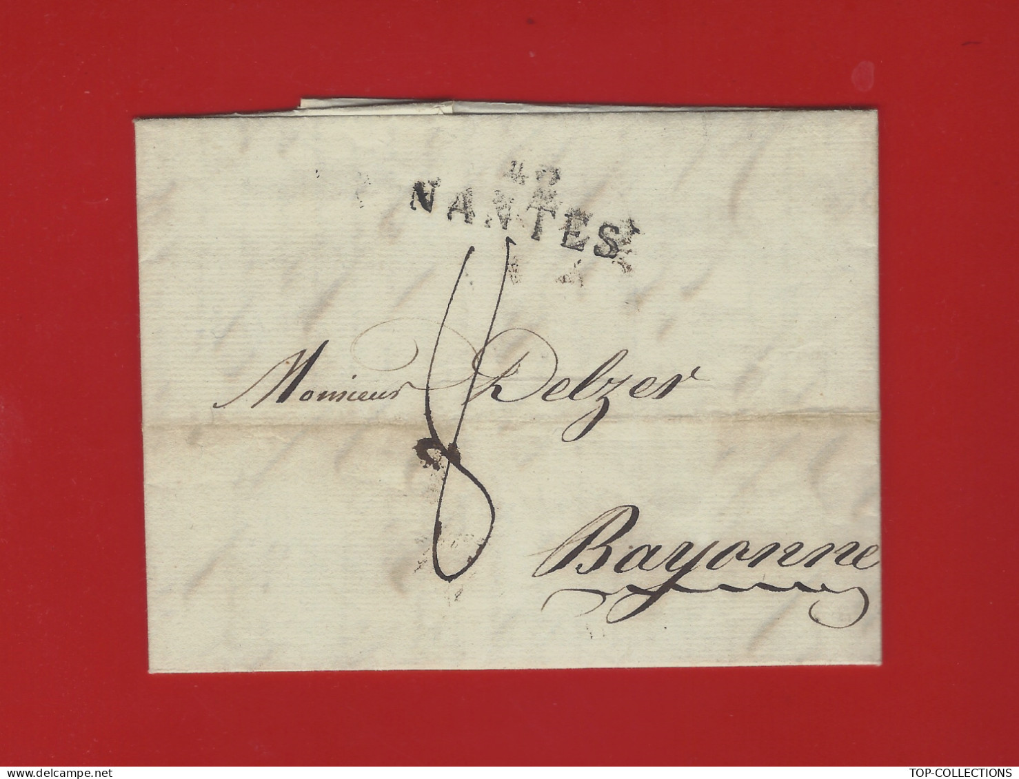 1819 LETTRE SIGN.  Coignard Nantes DENREES COLONIALES COTATION  SUR 2 PAGES pour Delzer Bayonne V.HISTORIQUE