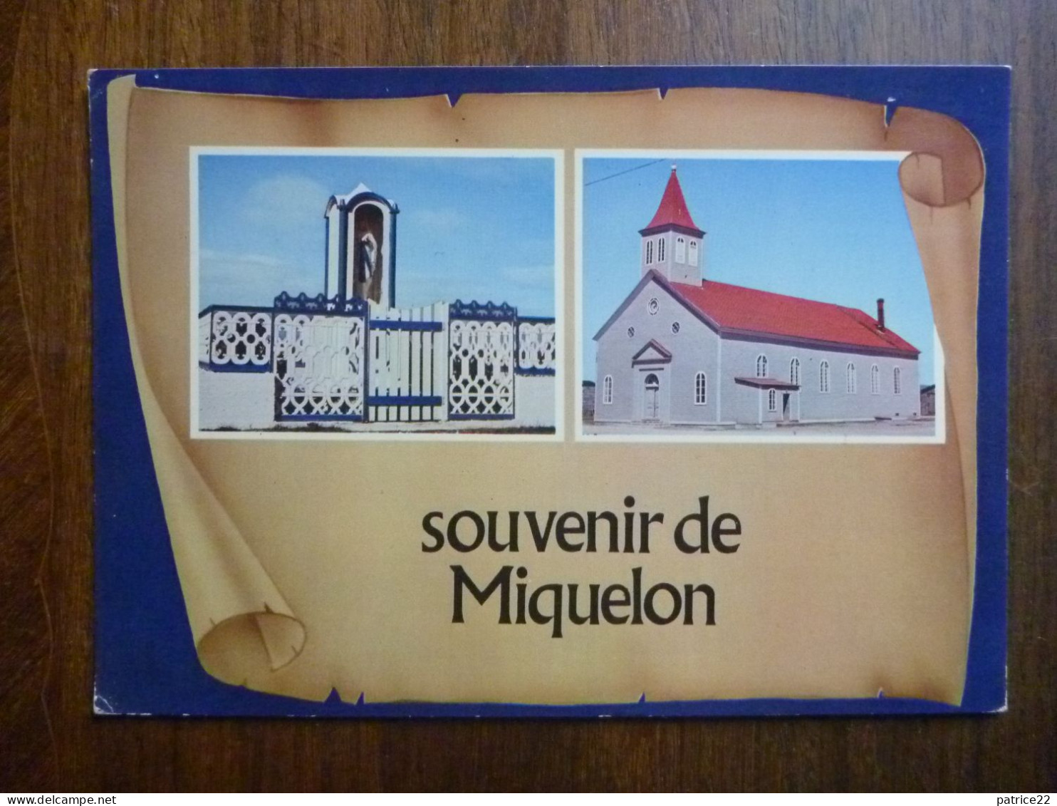 CPSM Inédite écrite SAINT PIERRE ET MIQUELON Notre Dame Des Retrouvés L'eglise SOUVENIR DE MIQUELON - TAAF : Franz. Süd- Und Antarktisgebiete