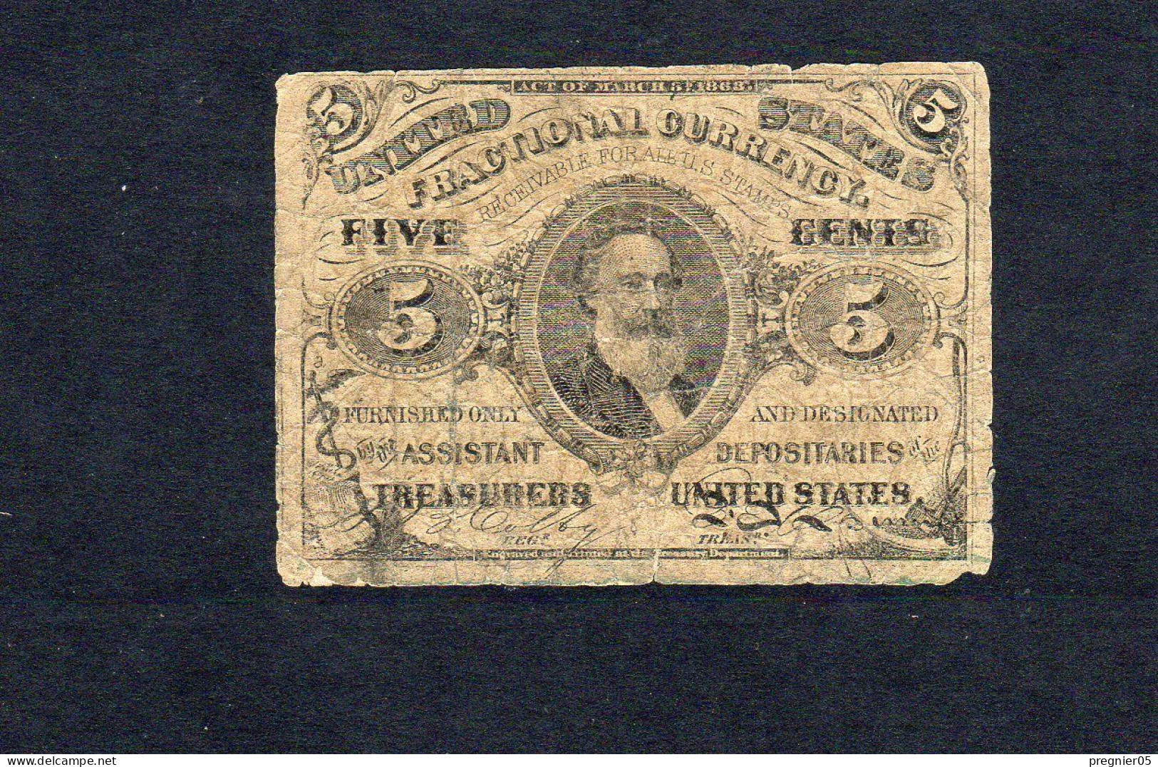 USA - Billet 5 Cents SPENCER M. CLARK 1863 B-TB/VG-F P.106 - 1863 : 3° Edición