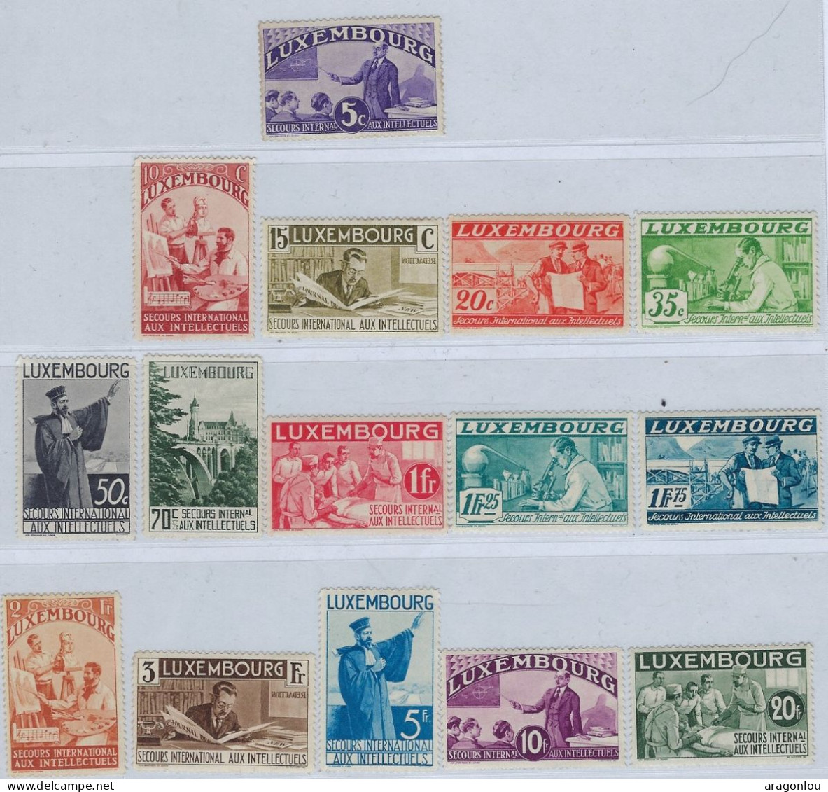 Luxembourg - Luxemburg - Série Timbres - Intellectuiels  1935   MNH** - Oblitérés