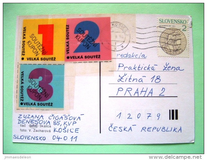 Slovakia 1994 Postcard "flowers Sunflower" Sent Locally - Madonna And Child By Klemens - Briefe U. Dokumente