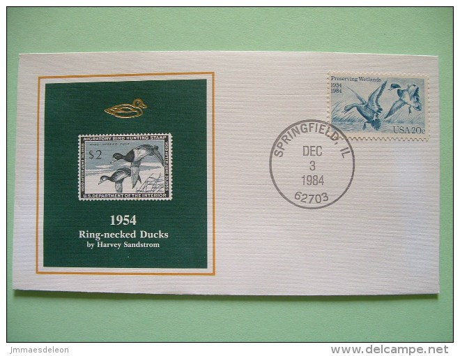 USA 1984 America Duck Stamps - Hunting Tax - 1954 Ring-necked Ducks - Storia Postale