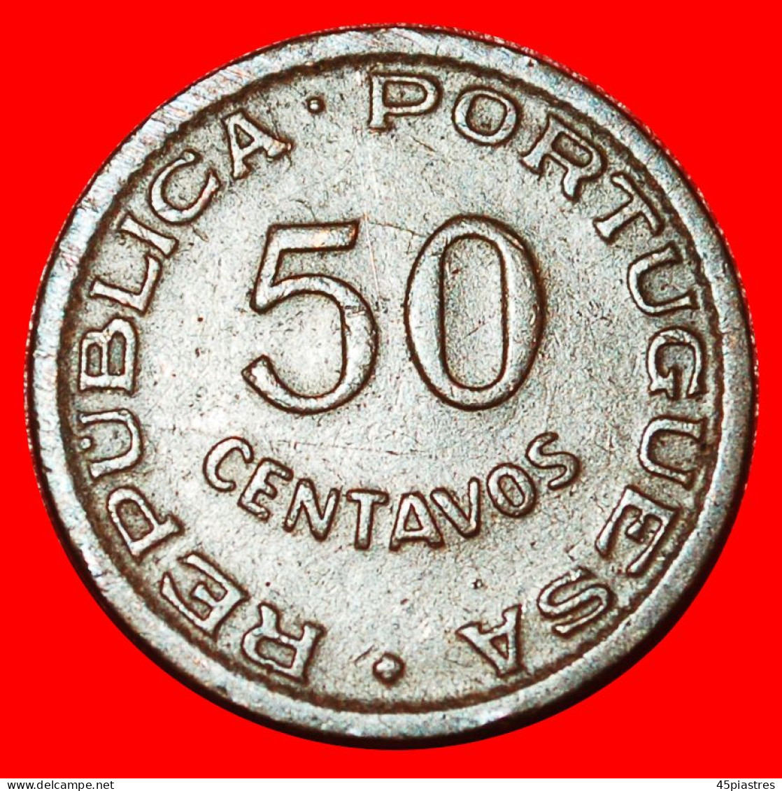 * ELEPHANT (1953-1961) PORTUGAL: ANGOLA  50 CENTAVOS 1953 ERROR!· LOW START ·  NO RESERVE! - Angola