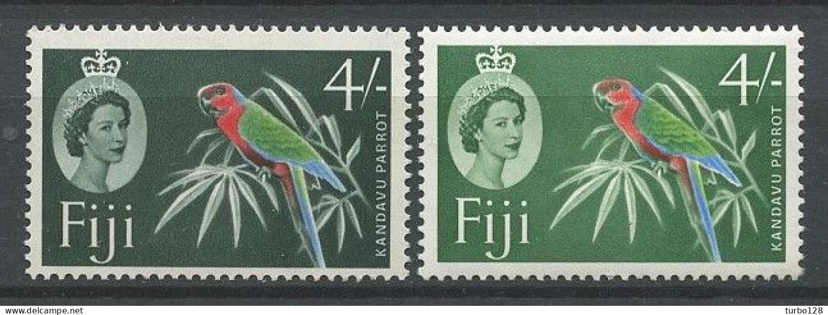 FIDJI 1956 N° 153 Et 166A ** Neufs MNH Luxe C 14.50 € - Faune Oiseaux Birds Perroquets Kandavu Animaux - Fidji (1970-...)