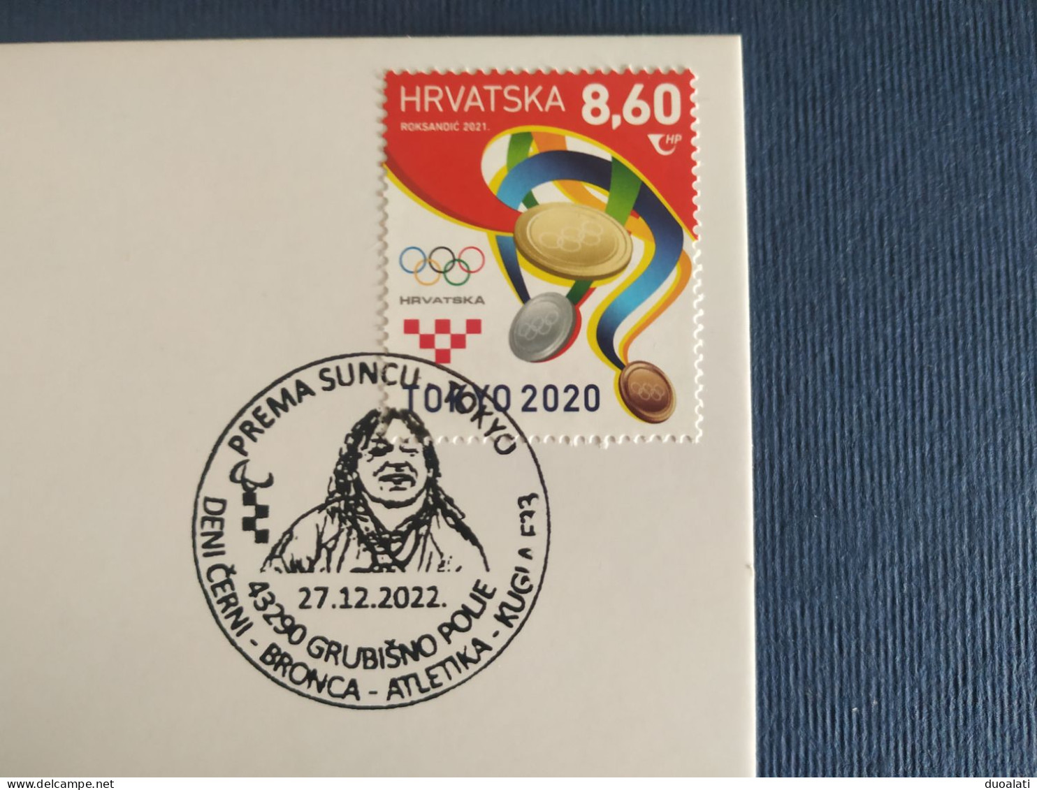Croatia 2022 Paralympic Games Tokyo 2020 Deni Černi Shot Put F33 Athletics Bronze Medal Stationery & Postmark - Summer 2020: Tokyo