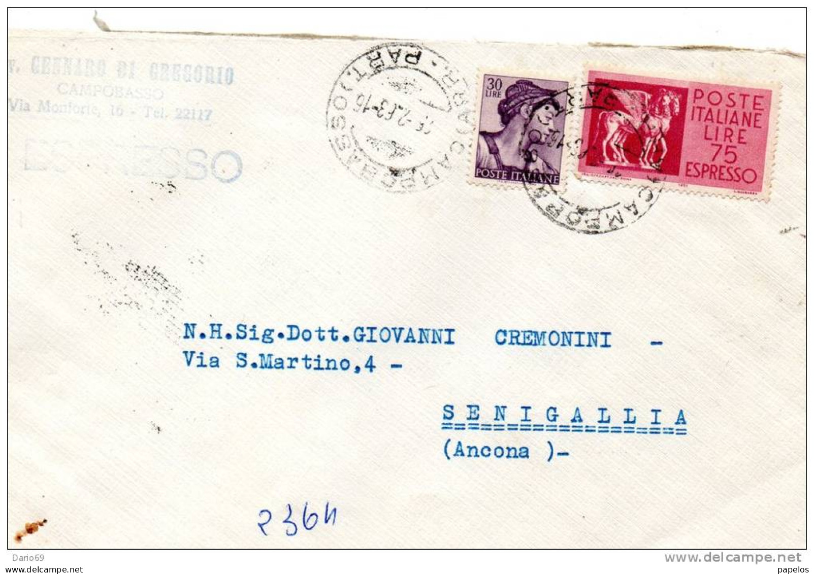 1963  LETTERA CON ANNULLO  CAMPOBASSO - Eilpost/Rohrpost