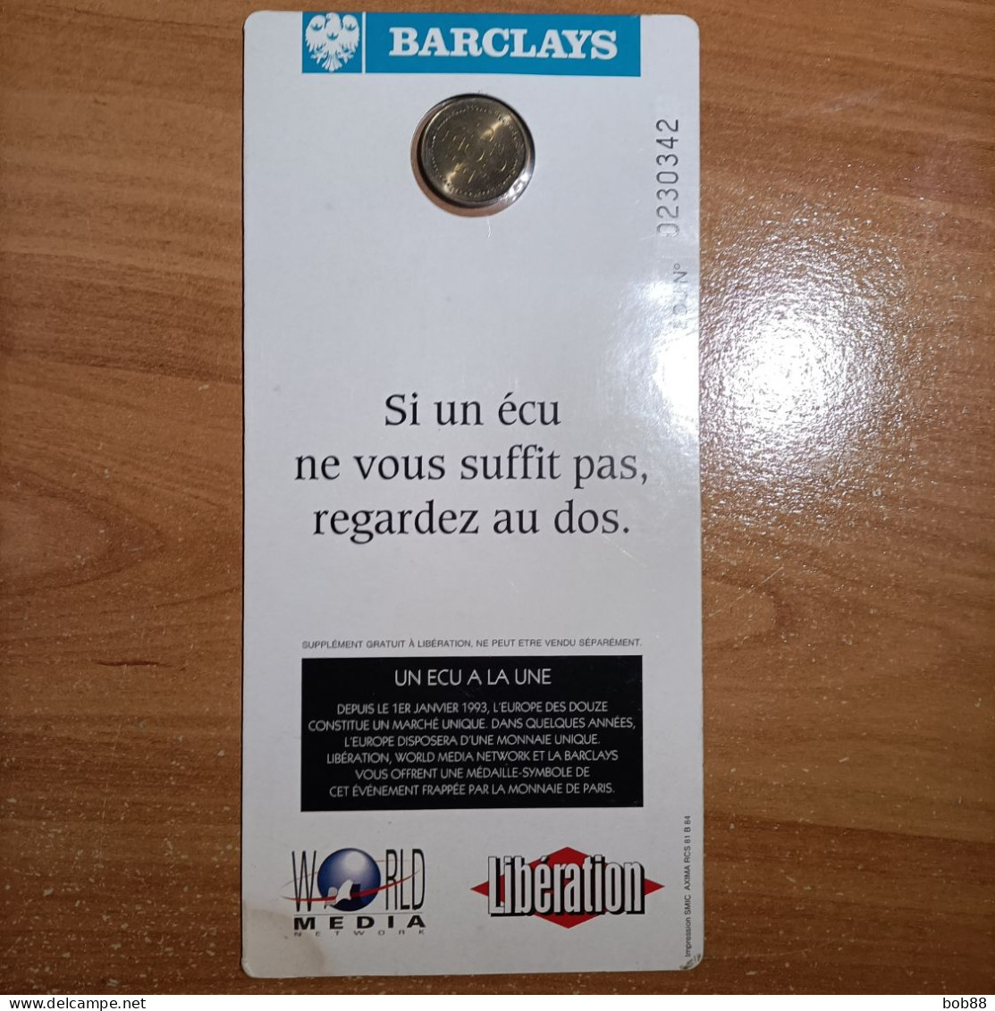 PIECE ECU TEMPORAIRE BARCLAYS - Euros Des Villes