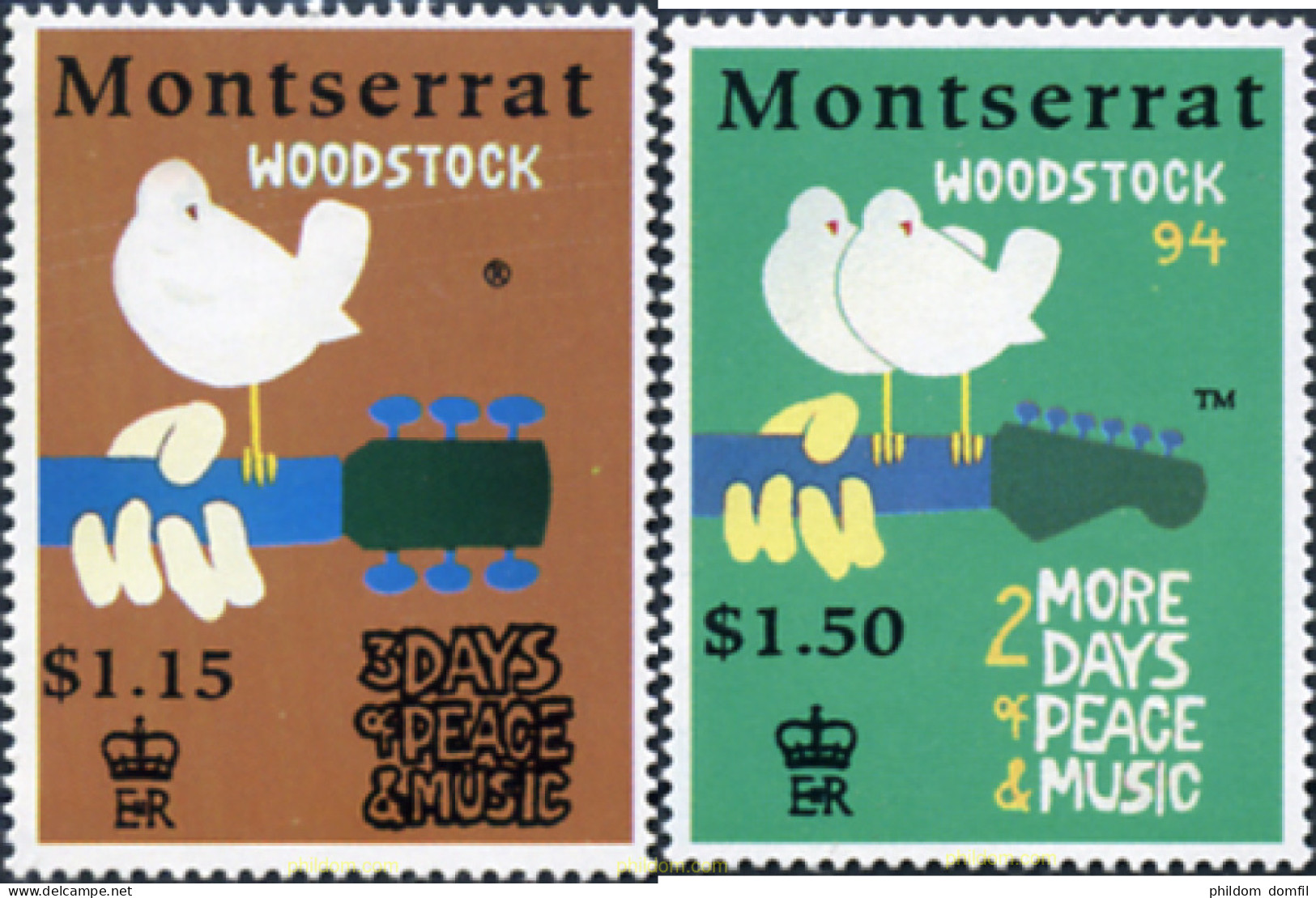 300705 MNH MONTSERRAT 1994 25 ANIVERSARIO DEL FESTIVAL DE MUSICA WOODSTOCK - Montserrat