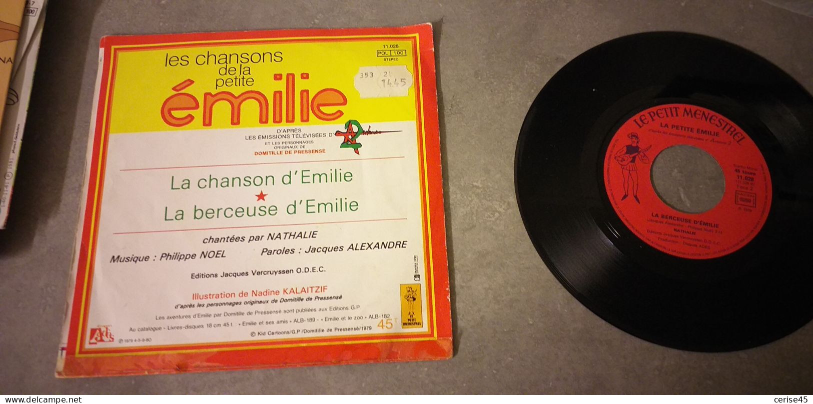 Disque 45t ..LES CHANSONS DE LA PETITE EMILIE - Enfants