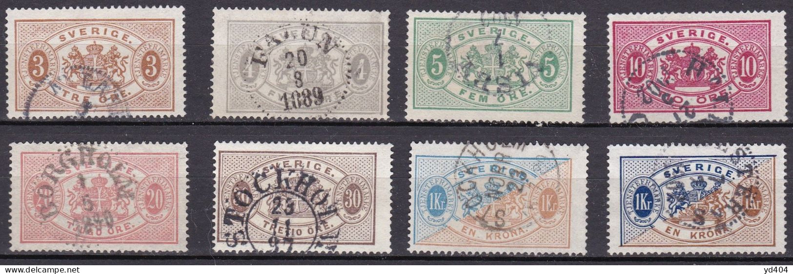 SE651 – SUEDE – SWEDEN – 1881-1896 – PERF 13 – YT # 1B-11C USED 18 € - Dienstmarken