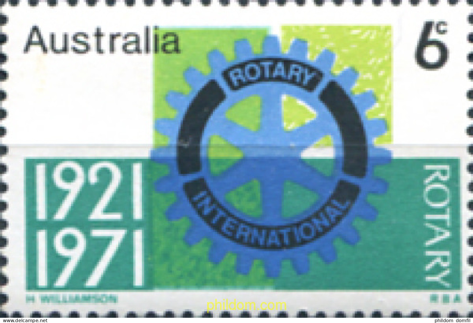 161228 MNH AUSTRALIA 1971 50 ANIVERSARIO DE ROTARY INTERNACIONAL - Mint Stamps