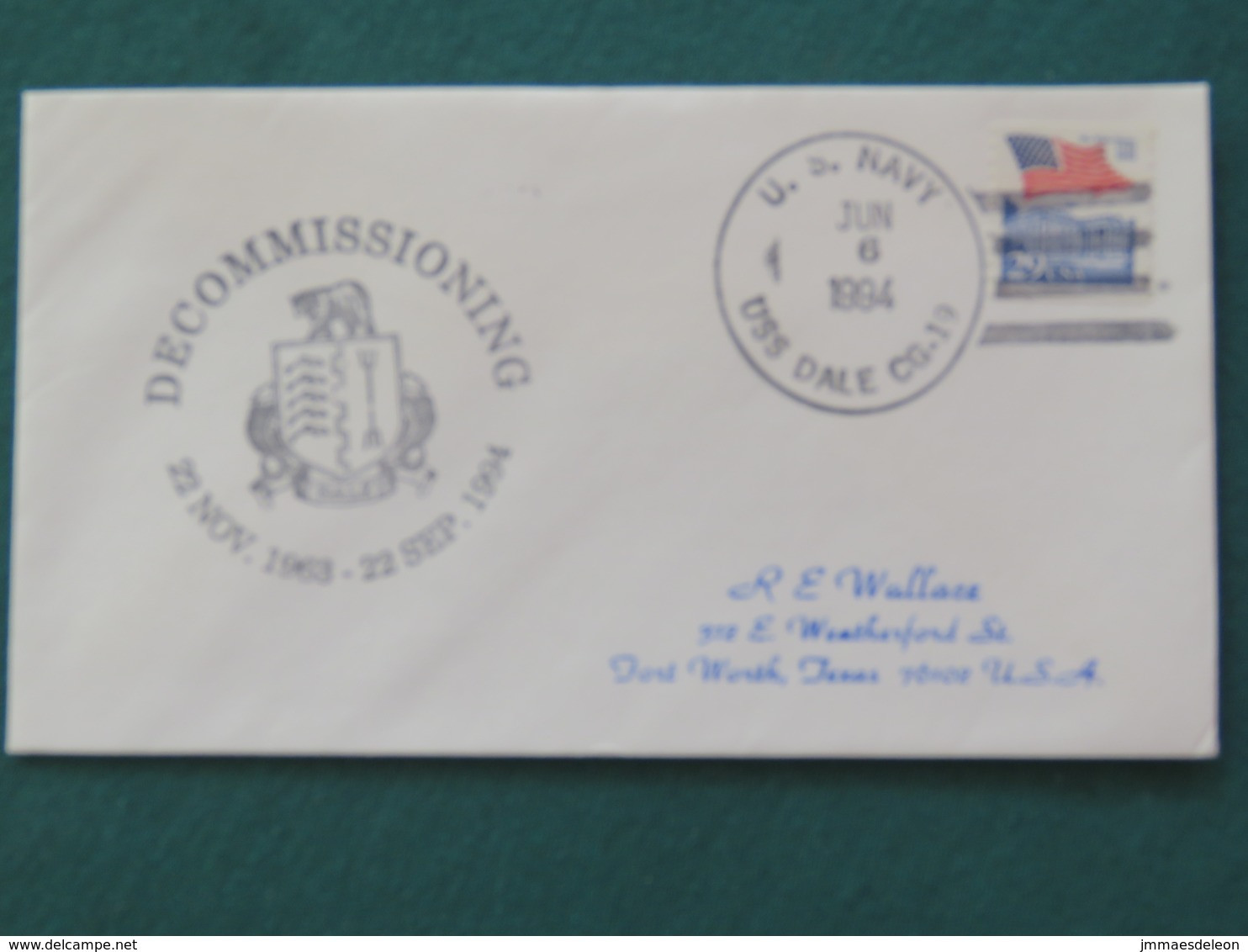 USA 1992 Cover From Ship USS Dale In Mission In Desert Storm To Texas - Flag - Briefe U. Dokumente