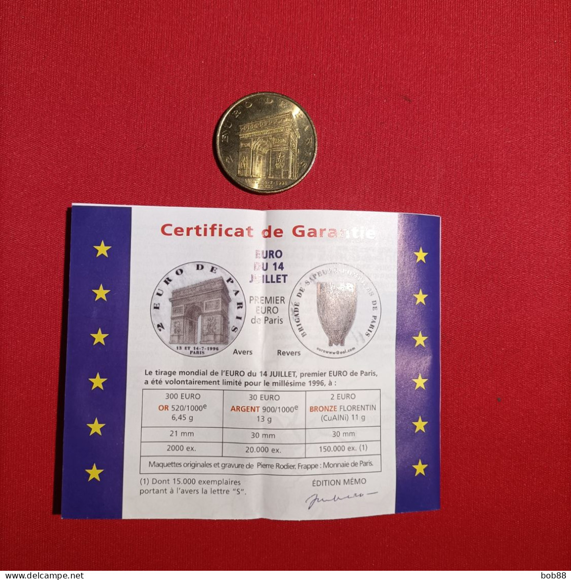 PIECE 2 EURO TEMPORAIRE DE PARIS / SAPEURS POMPIERS - Euro Van De Steden