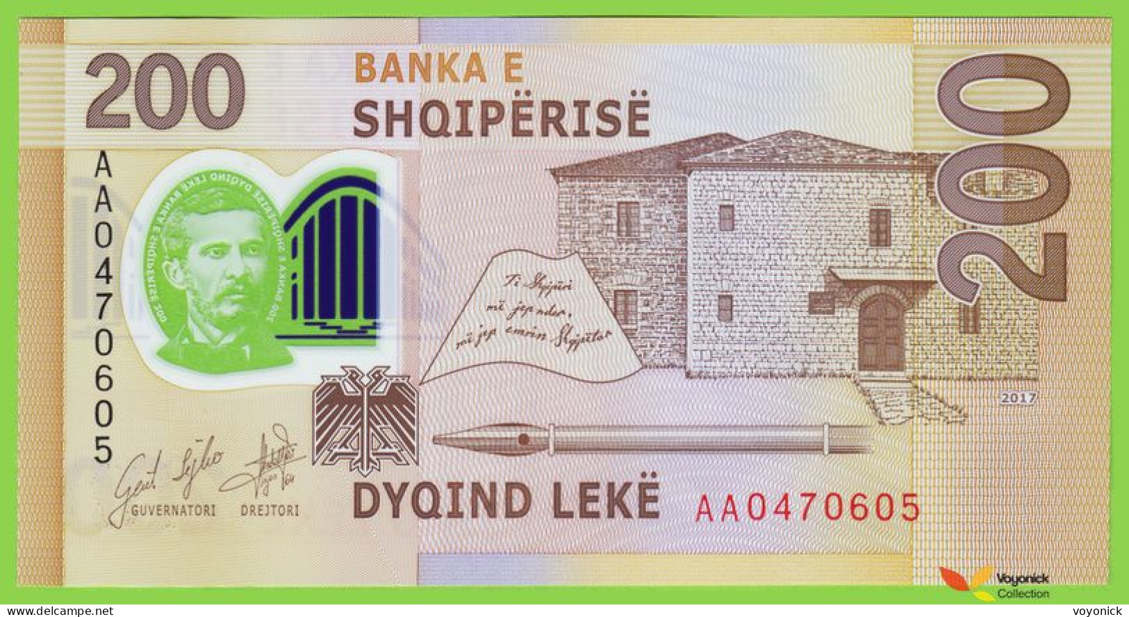 Voyo  ALBANIA 200 Leke 2017(2019) P76 B322a AA UNC Polymer - Albanië