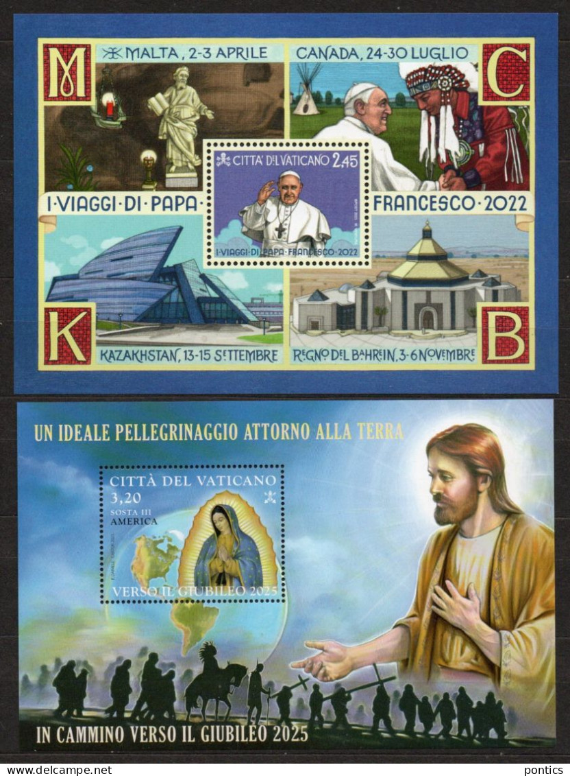 2023 - VATICANO - AE2D - ANNATA - 24 VALORI - 6 BF - 1 LIBRETTO - 2 MINIFOGLI - INVIO GRATUITO ** - Unused Stamps