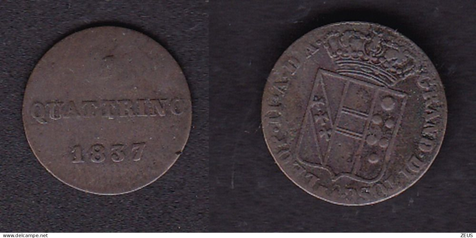 1 QUATTRINO 1837 TOSCANA LEOPOLDO II - Toscane