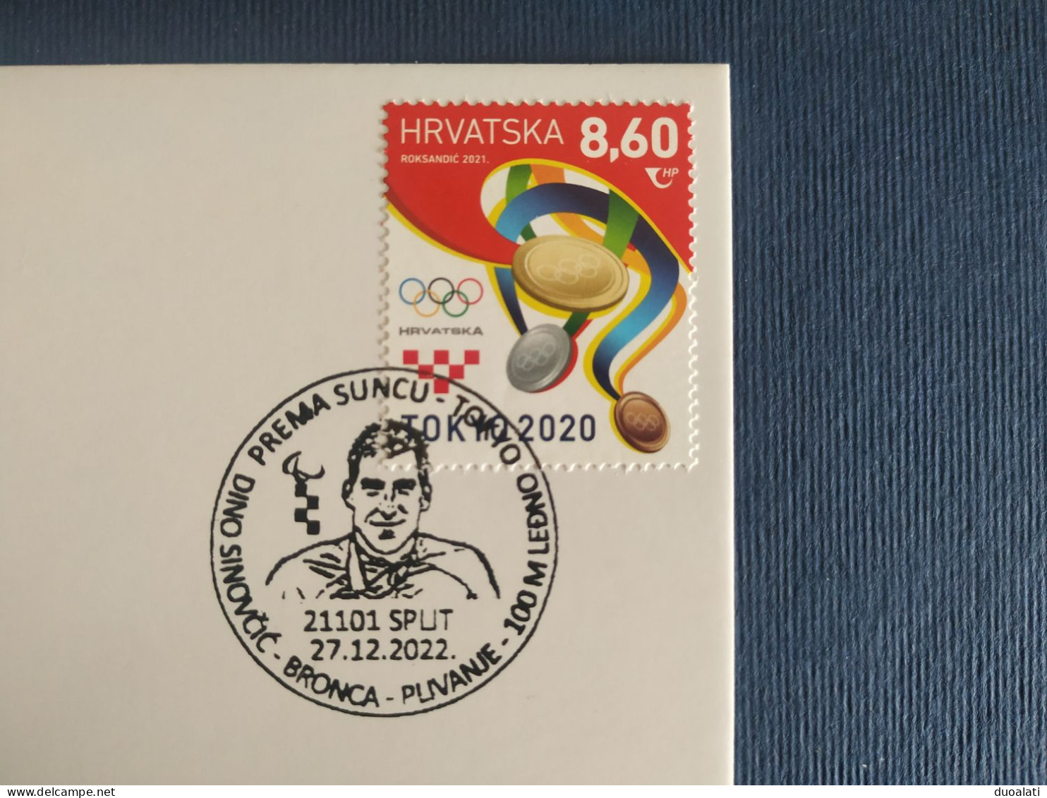 Croatia 2022 Paralympic Games Tokyo 2020 Dino Sinovčić Swimming Backstroke 100 M Bronze Medal Stationery & Postmark - Summer 2020: Tokyo