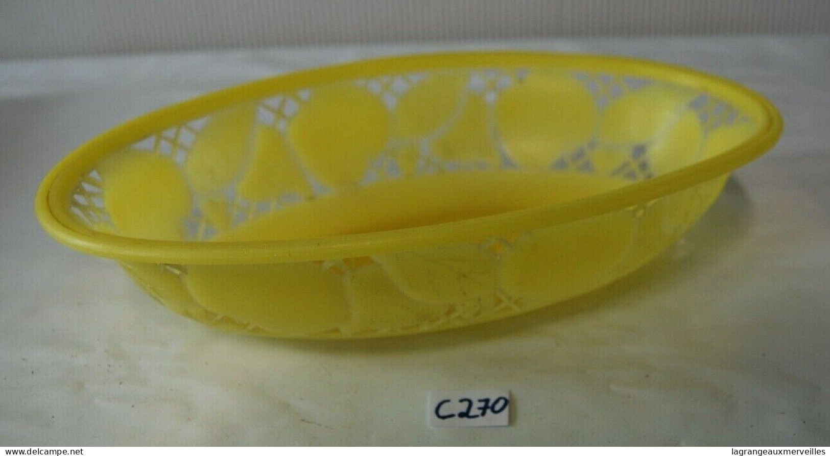 C270 Ancien Plat à Fruits - Jaune Vintage - Plastique - Jugendstil / Art Déco