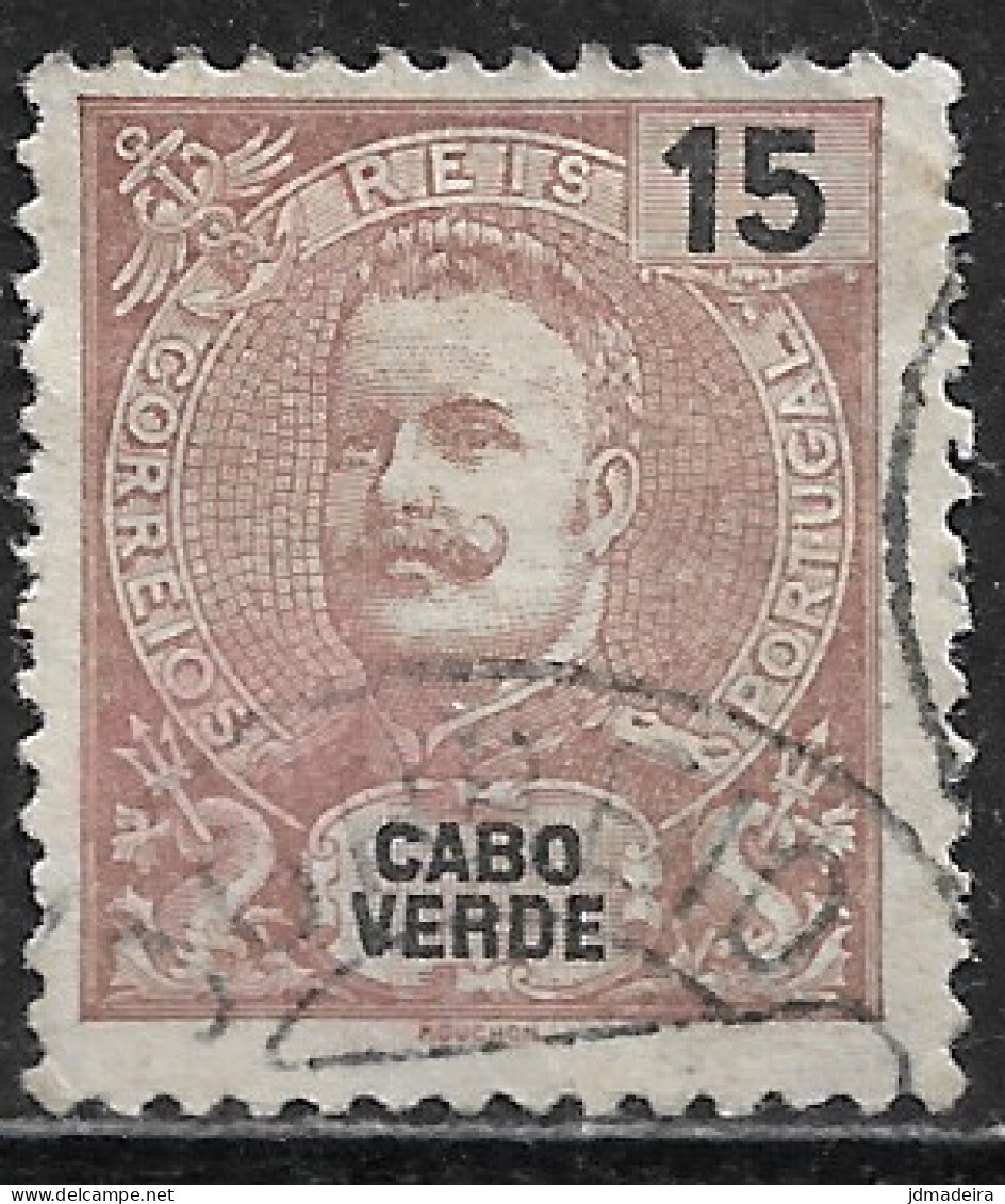 Cabo Verde – 1898 King Carlos 15 Réis Used Stamp - Cape Verde