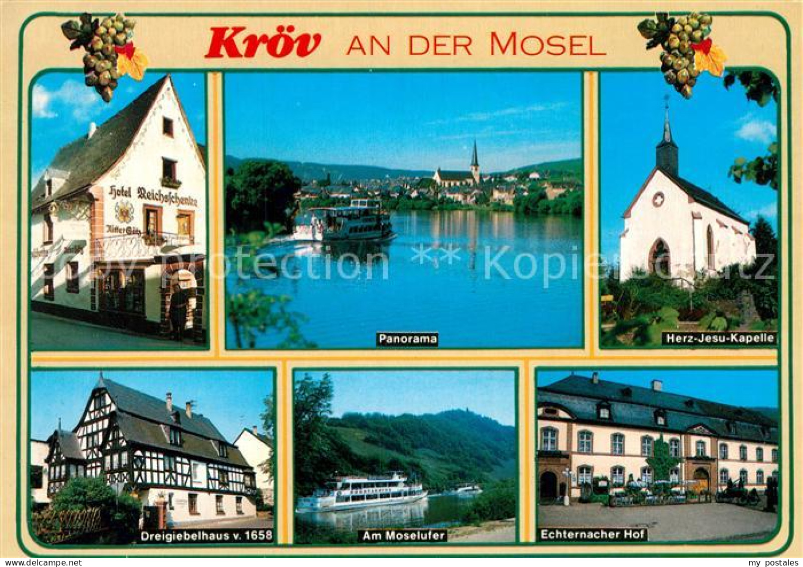 42979320 Kroev Mosel Panorama Hotel Reichsschenke Dreigiebelhaus Moselufer Echte - Kroev