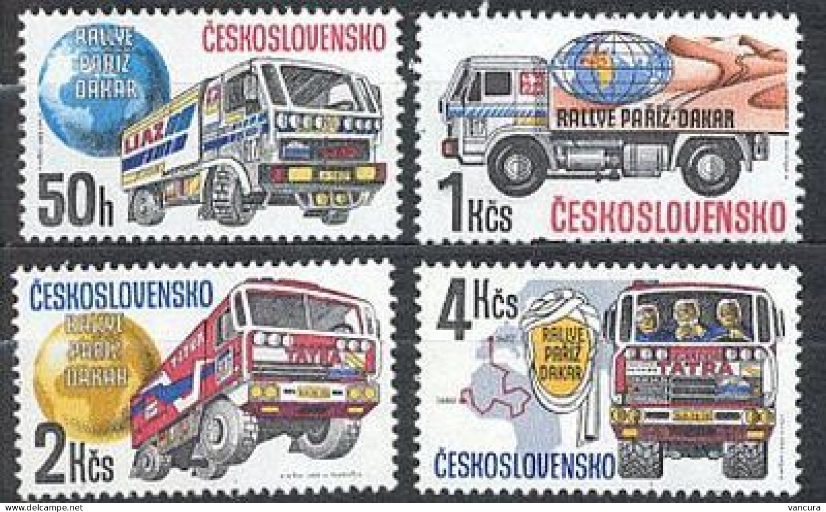 2875 - 8 Czechoslovakia Ralley Dakar 1989 Tatra And LIAZ Trucks - Trucks