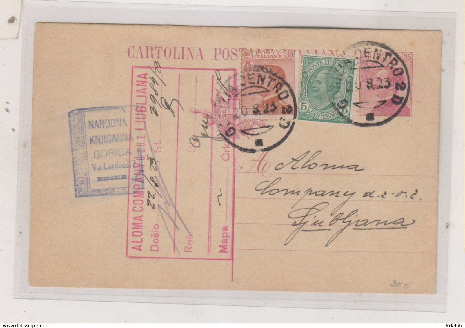 SLOVENIA, ITALY GORIZIA GORICA 1923 Nice Postal Stationery - Slowenien