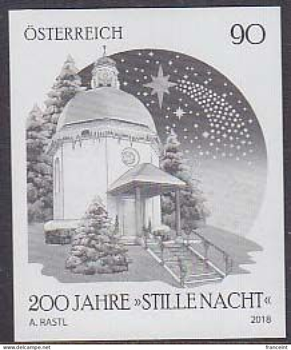 AUSTRIA(2018) "Silent Night" 200th Anniversary. Black Print. - Proofs & Reprints