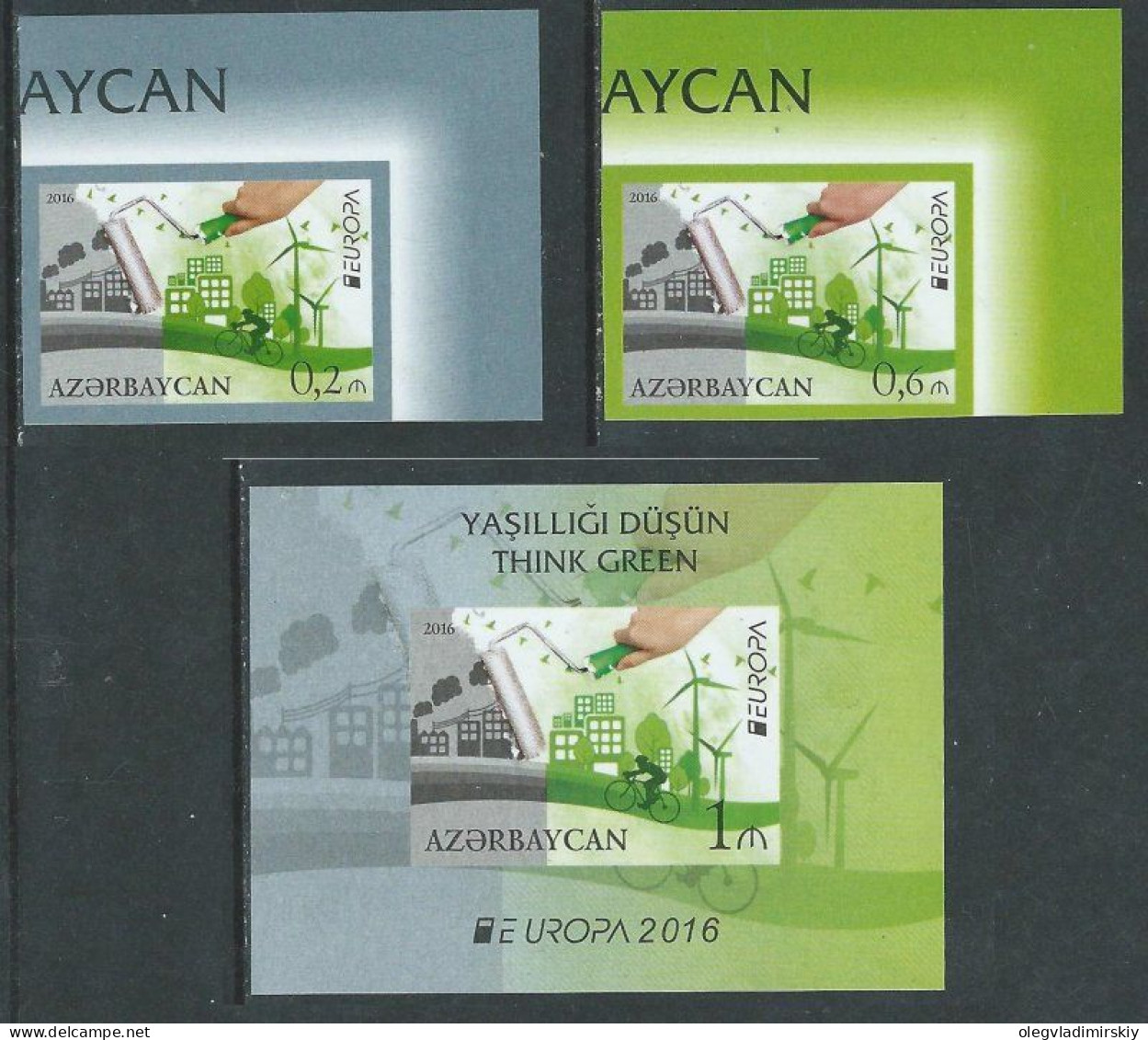 Azerbaijan 2016 EUROPA CEPT Think Green RARE IMPERFORATED Set And Block MNH - 2016