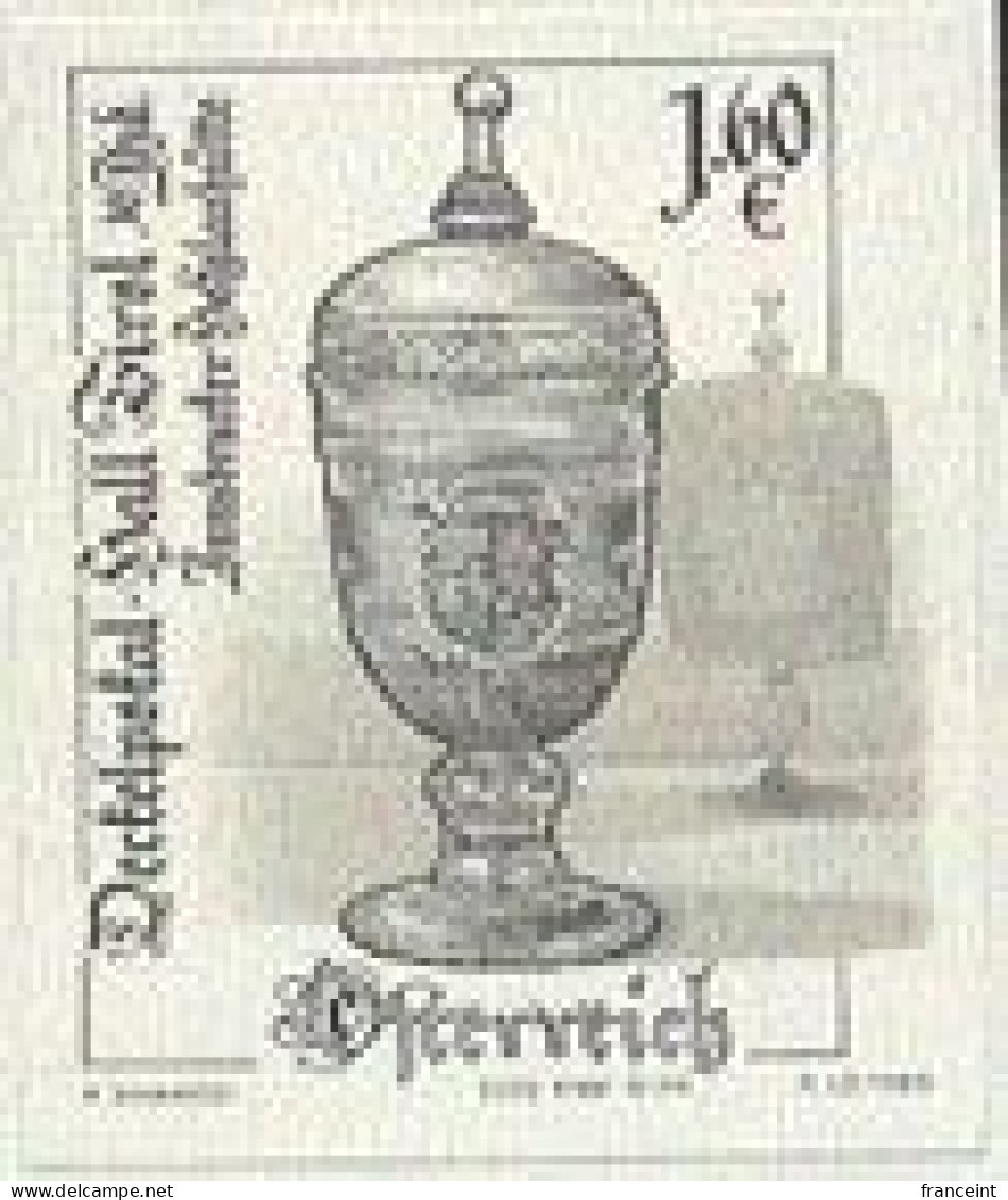 AUSTRIA(2002) Crystal Cup. Black Print. Scott No 1896. - Proofs & Reprints