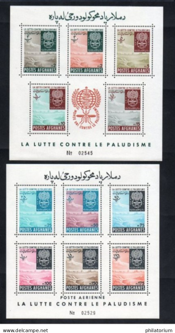 Afghanistan, N° Yv BF, Mi  BL 25A, 26A, **, Lutte Contre Le Paludisme, - Afghanistan