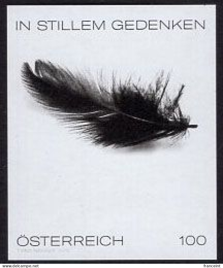 AUSTRIA(2023) Black Feather. Black Print. Signifying Grief. - Proofs & Reprints