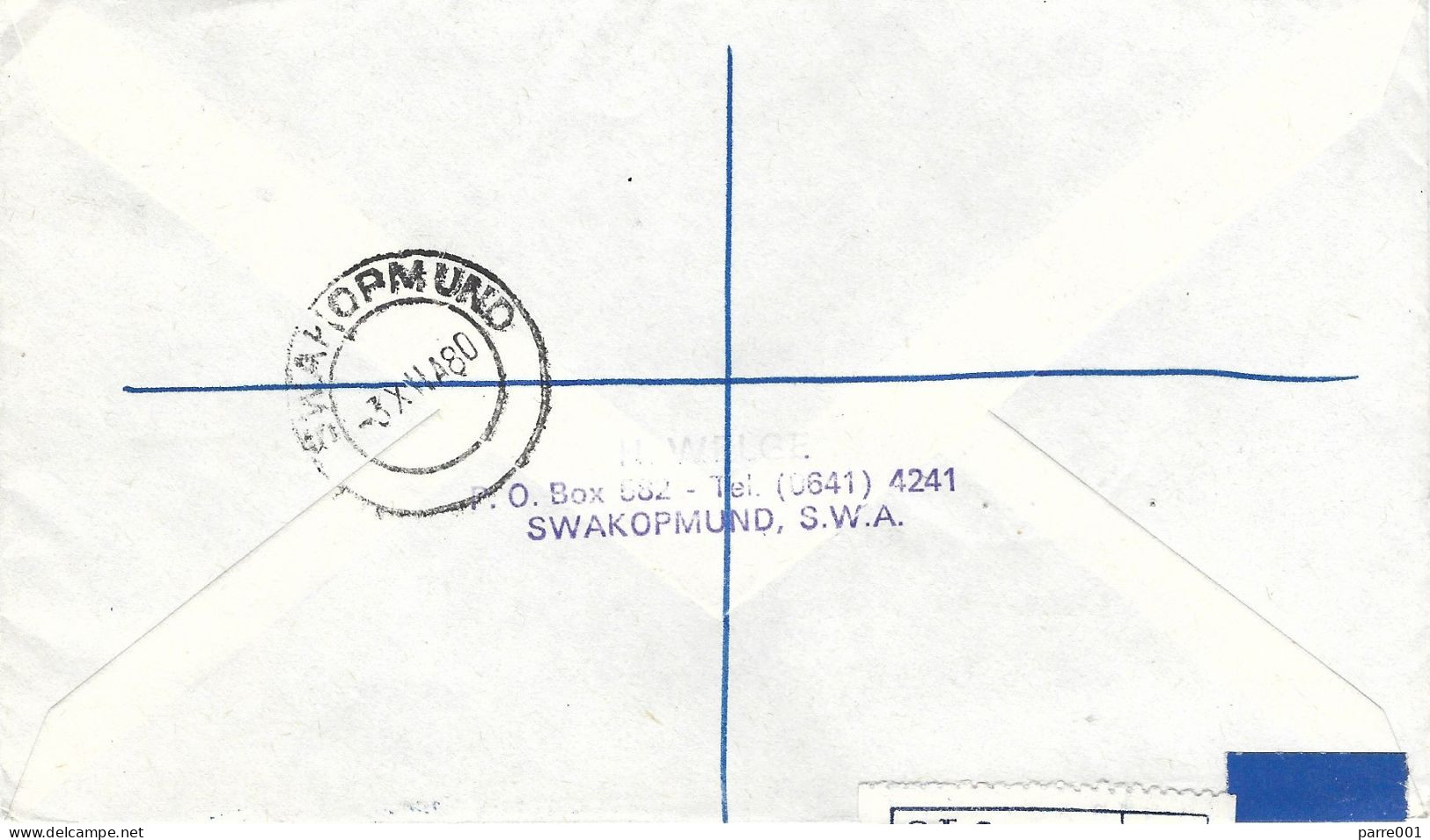SWA Namibia 1980 Swakopmund Hydrodams Electricity Registered Cover - Agua