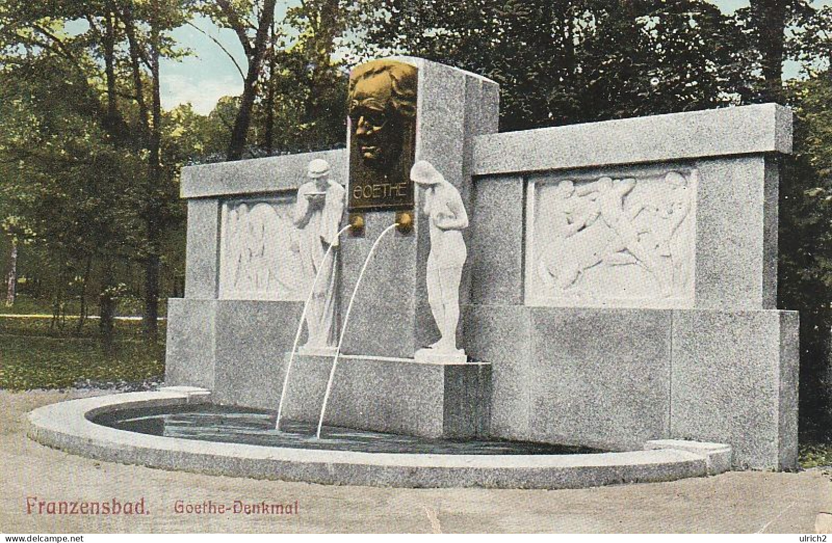 AK Franzensbad - Goethe-Denkmal - 1909 (66480) - Tschechische Republik