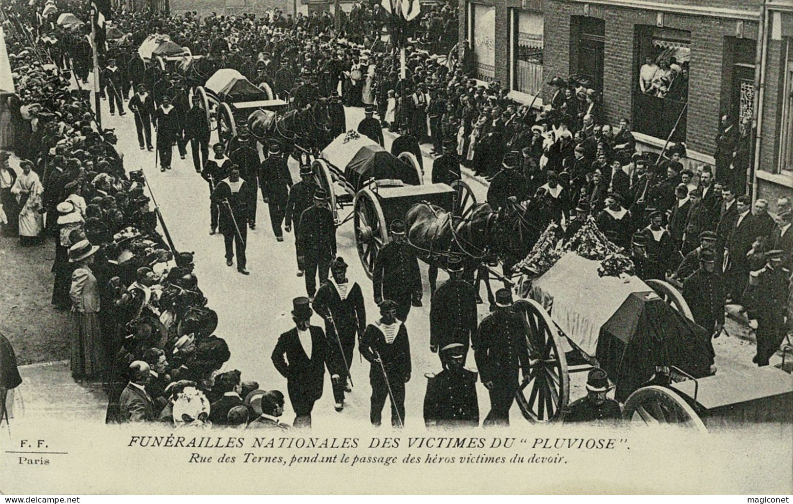 CPA - Funérailles Nationales Des Victimes Du "Pluviose" - Rue Des Ternes - Beerdigungen