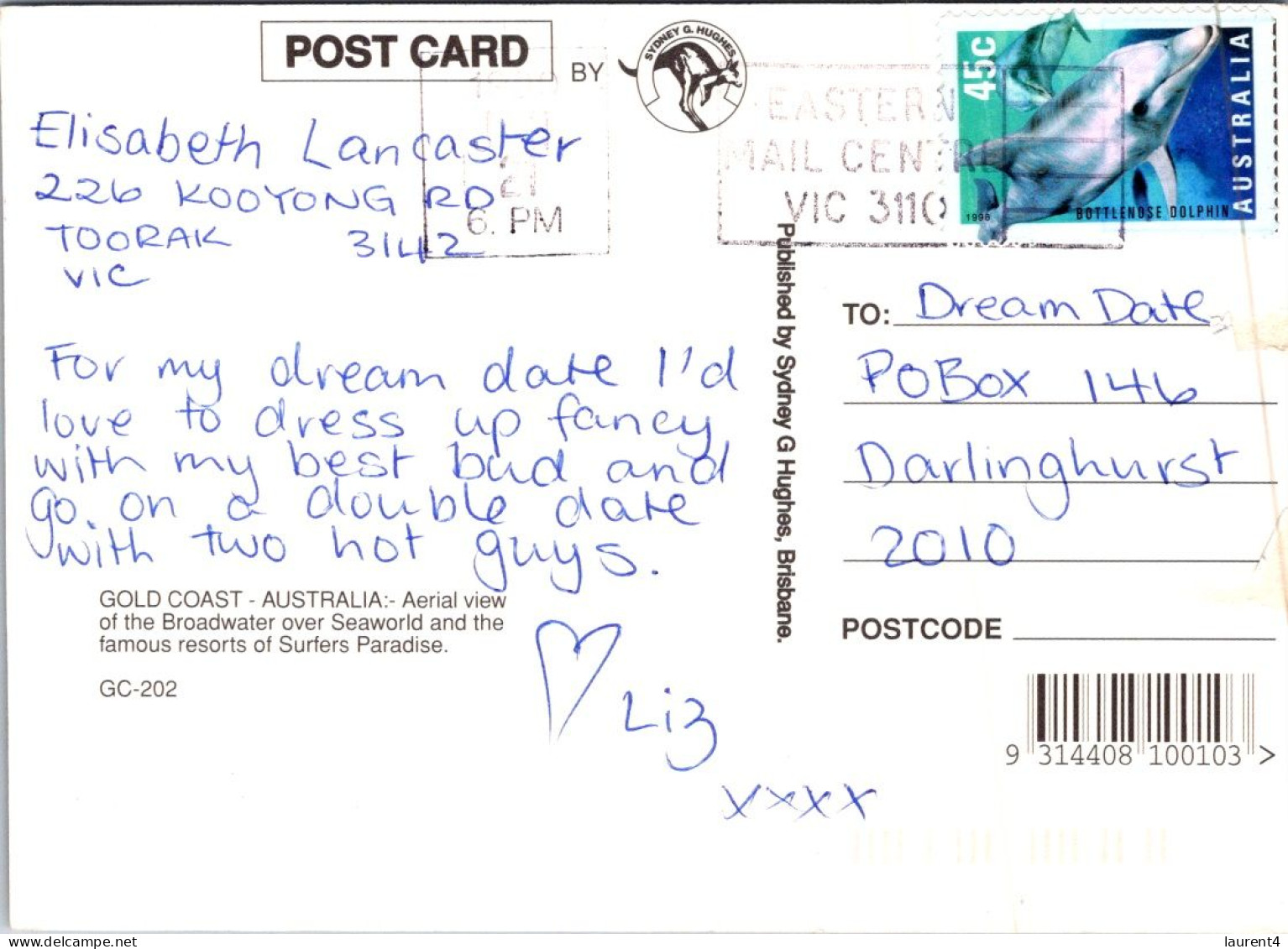 11-12-2023 (1 W 51) Australia - QLD - Gold Coast (posted With Dolphin Stamp) - Gold Coast