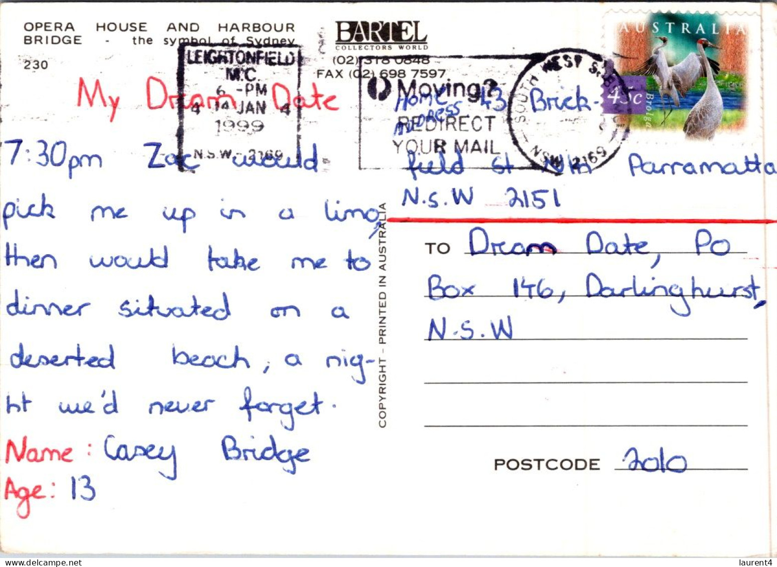 11-12-2023 (1 W 51) Australia - NSW - Sydney Opera House & Harbour Bridge (posted With Bird Stamp) - Opéra