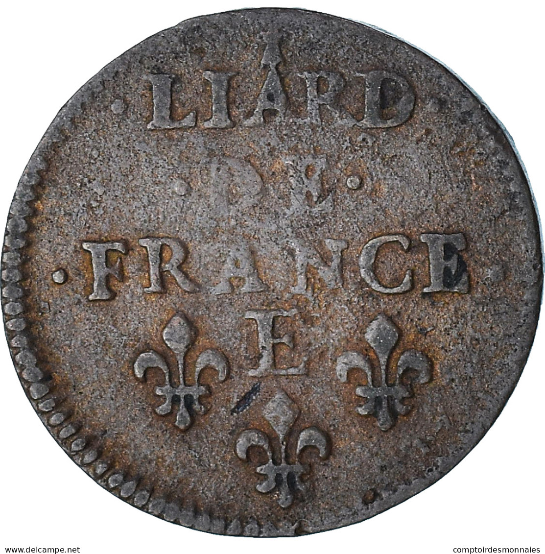 France, Louis XIII, Liard De France, 1657, Meung-sur-Loire, TB+, Cuivre, C2G:90 - 1610-1643 Luigi XIII Il Giusto