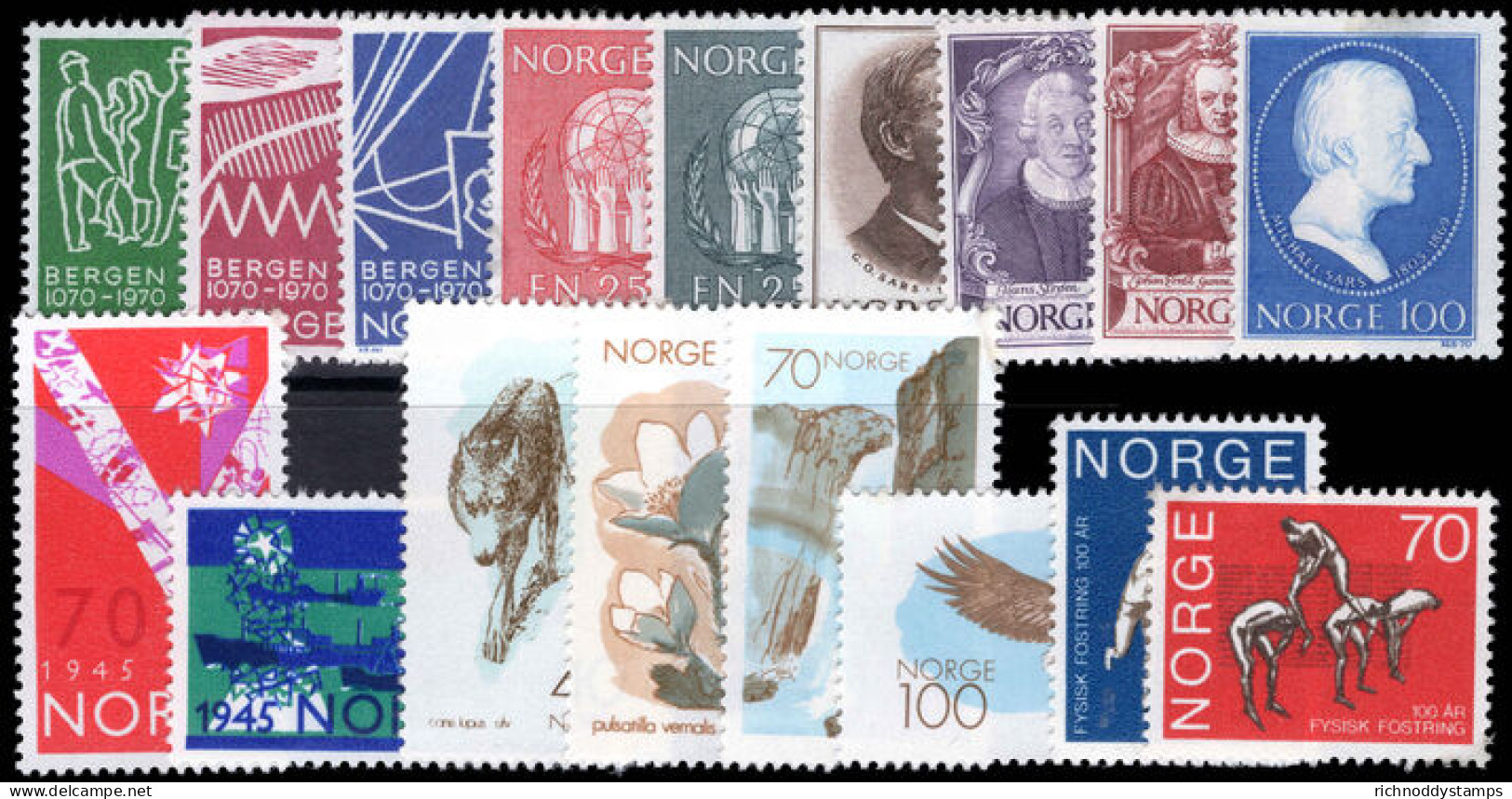 Norway 1970 Commemorative Year Set Unmounted Mint. - Ungebraucht