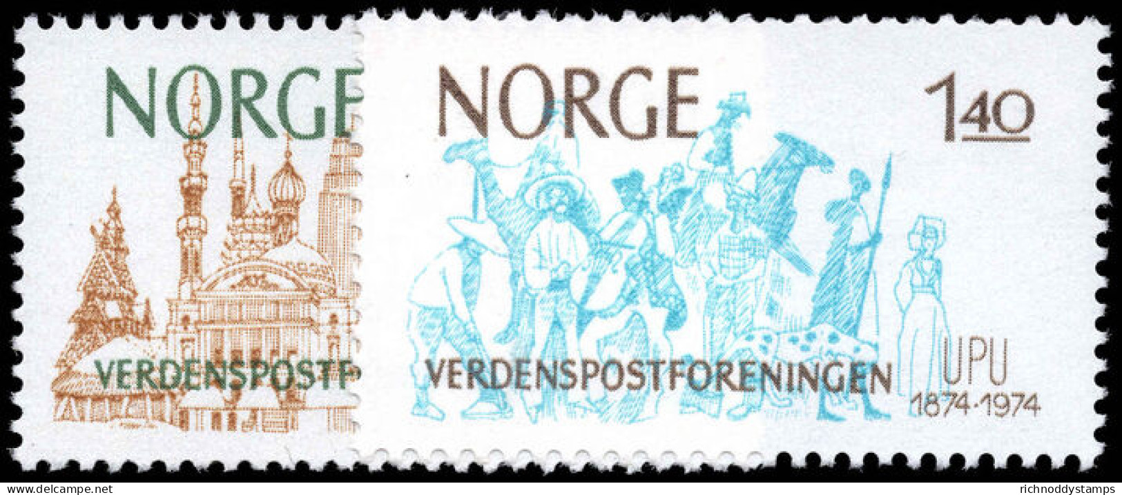 Norway 1974 Centenary Of Universal Postal Union Unmounted Mint. - Neufs