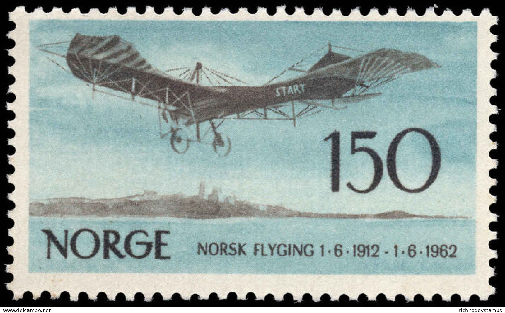 Norway 1962 50th Anniversary Of Norwegian Aviation Unmounted Mint. - Ongebruikt