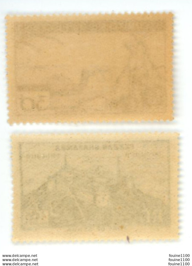 Lot De 2 Timbres / Timbre Territoire Du Fezzan élevage 30c ( 30 C ) / Fezzan Ghadamès Fort De Sebha 10c ( 10 C ) - Neufs