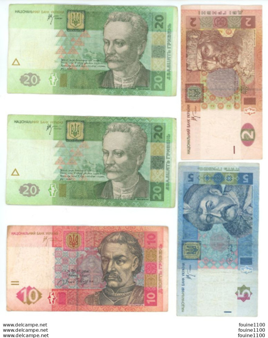 Lot De 5 Billets Billet Ukraine ( état D'usage ) - Ucraina