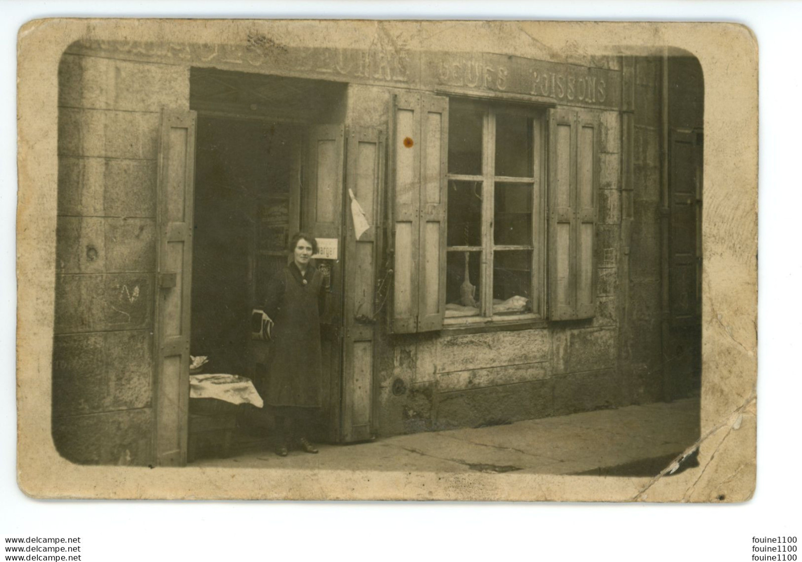 CARTE PHOTO à Identifier à Localiser De Commerce Devanture " Fromages Beurre Oeufs Poissons " - Shopkeepers