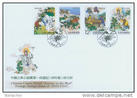 FDC(A) 2010 Monkey King Stamps Book Chess Buddhist Peach Fruit Wine Ginseng Medicine God Costume - FDC