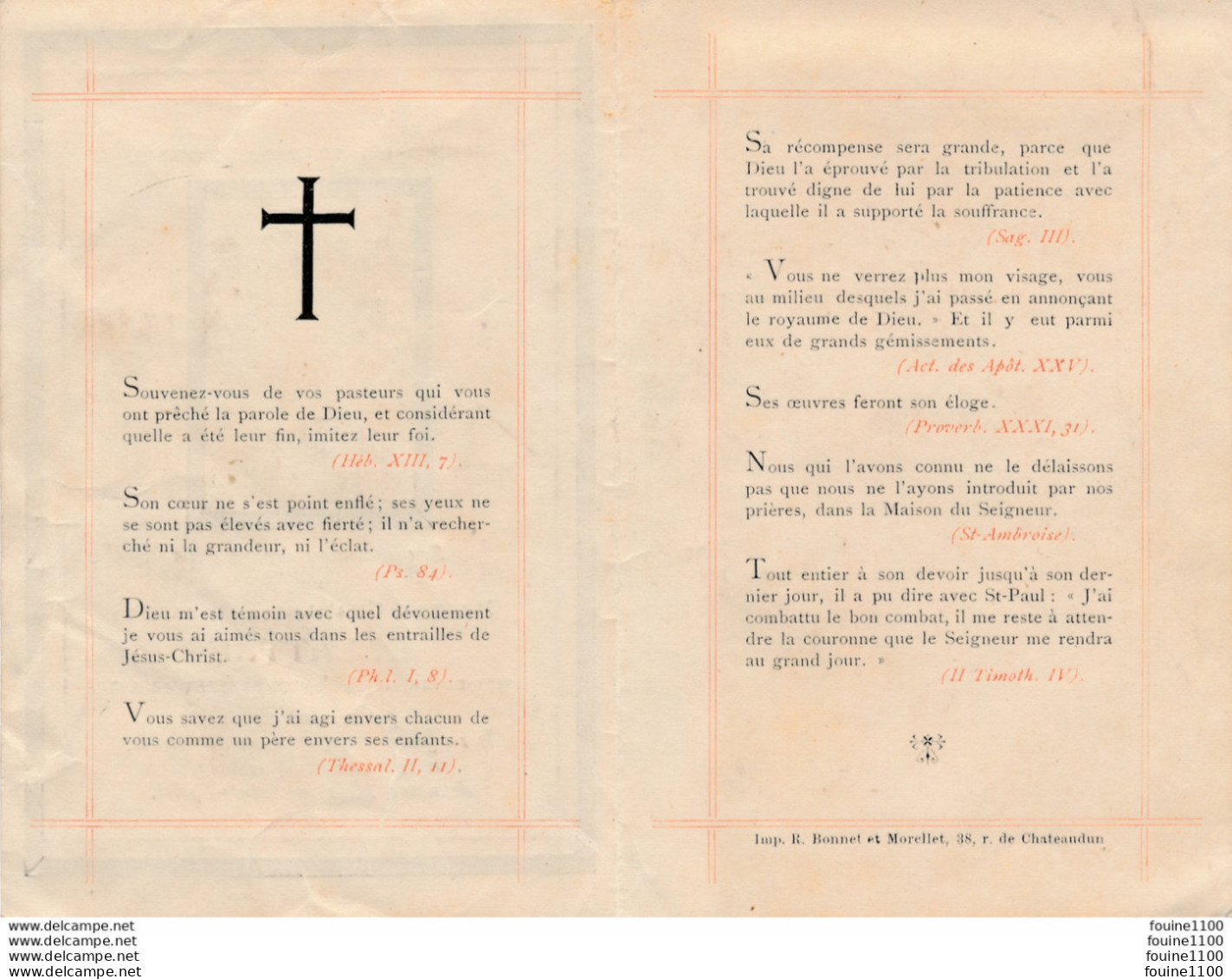Image De Décés Avec Photo De Maitre Charles Toussaint Curé D' ANZIN Pendant 44 Ans Décédé En 1883 ( Format 7,5 X 11,5 Cm - Anzin