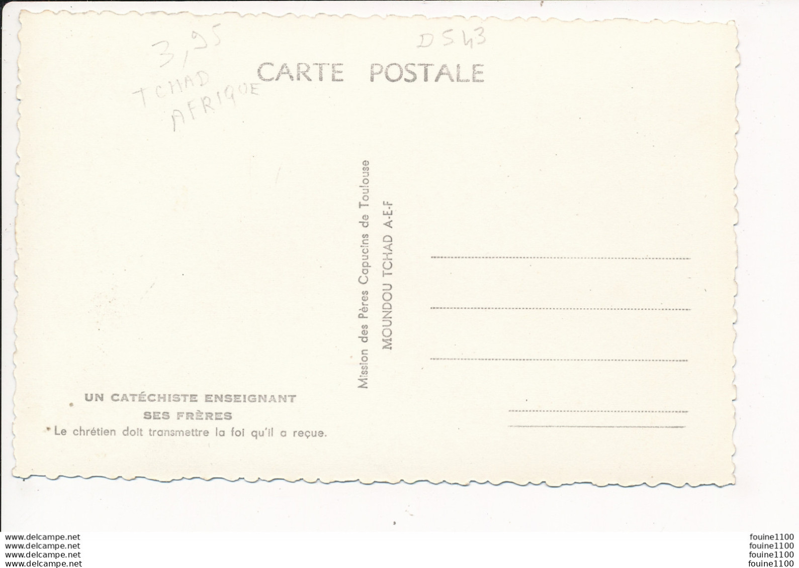 MOUNDOU TCHAD Mission Des Pères Capucins De Toulouse Un Catéchiste Enseignant Ses Frères  ( Format 14 X 9 Cm ) - Tchad