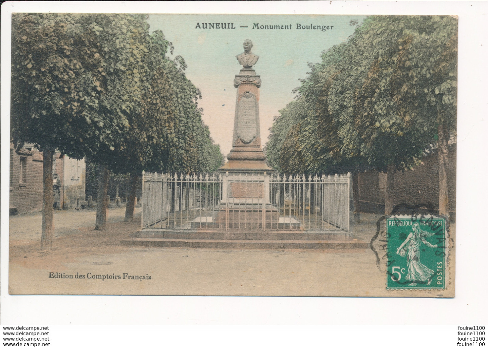 AUNEUIL Monument Boulenger ( Envoyée à Baudry Cycles Autos Quincailler à Moulins La Marche 03 Allier ) - Auneuil