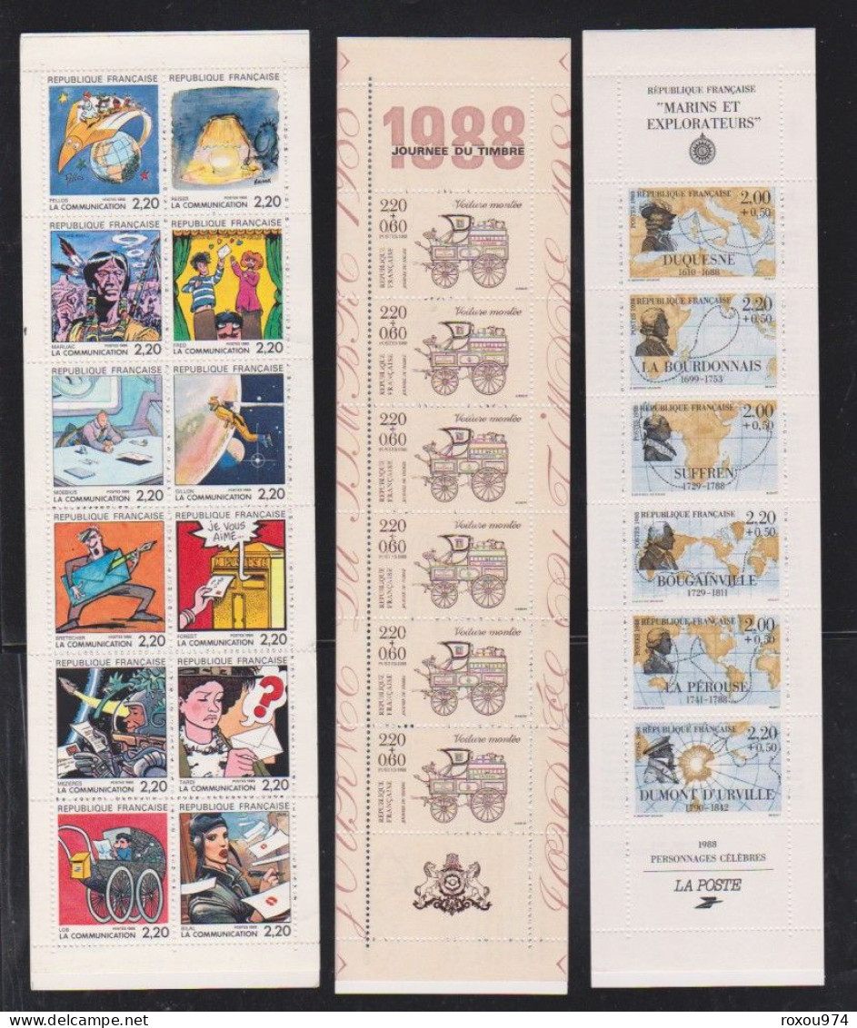 ANNEE COMPLETE  1988 TIMBRES NEUFS** +  CARNETS  + FEUILLETS    6  SCAN - 1980-1989